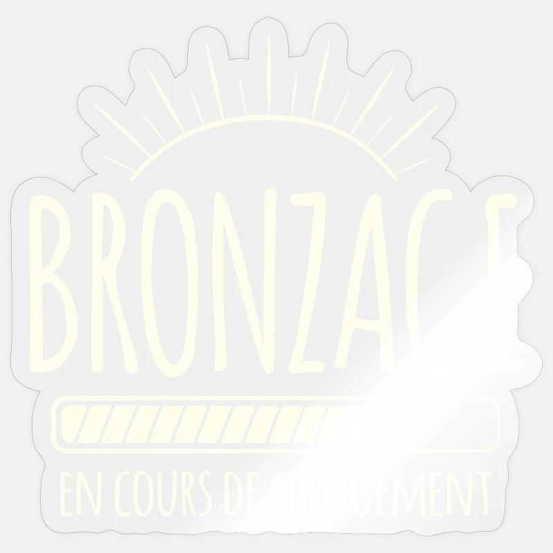 Tan Loading, Summer, Vacation, French Sticker size S (10 x 10 cm)