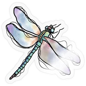 Libelle - Sticker Größe S (10 x 10 cm) - Transparent glänzend - Vorne