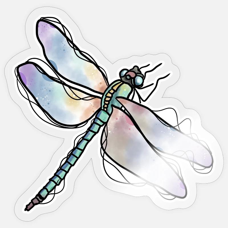 Libelle - Sticker Größe S (10 x 10 cm) - Transparent glänzend