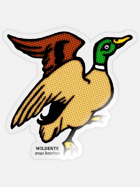 Wildente Anas Boschas wild Ente Erpel illustration - Sticker Größe S (10 x 10 cm) - Transparent glänzend
