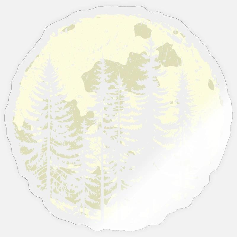 Night Forest Silhouette with Full Moon Sticker size S (10 x 10 cm)