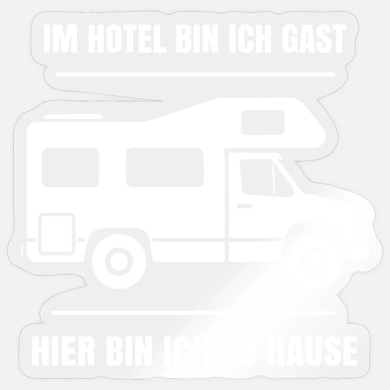 Cooler Dauercamper Spruch Wohnmobil Zuhause - Sticker Größe S (10 x 10 cm) - Transparent glänzend