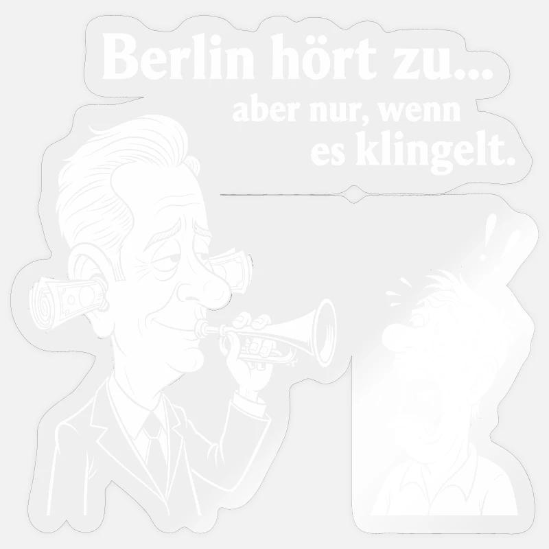 Berlin à l’écoute - Sticker taille S (10 x 10 cm) - brillant transparent