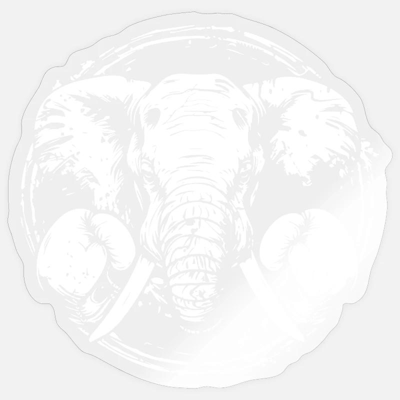 Elephant Boxer Boxing MMA - Sticker size S (10 x 10 cm) - transparent glossy