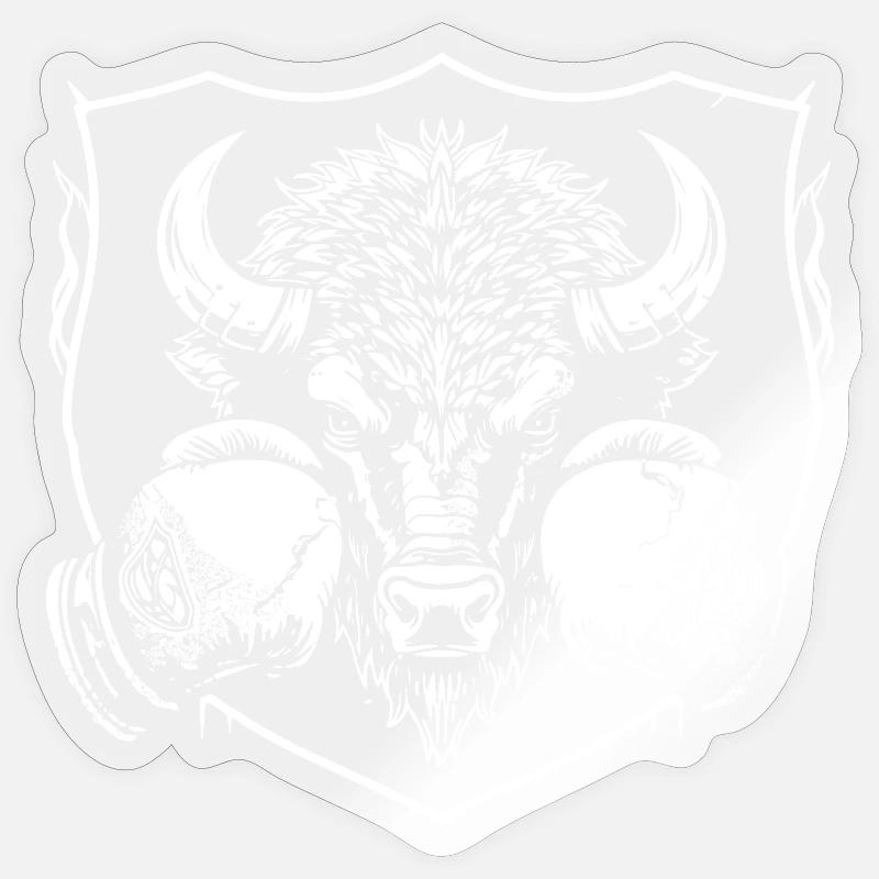 bison-boxer - Sticker size S (10 x 10 cm) - transparent glossy