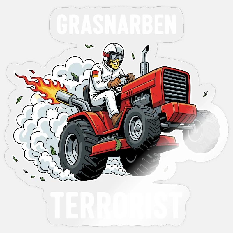 Grasnarben-Terrorist - Sticker Größe S (10 x 10 cm) - Transparent glänzend