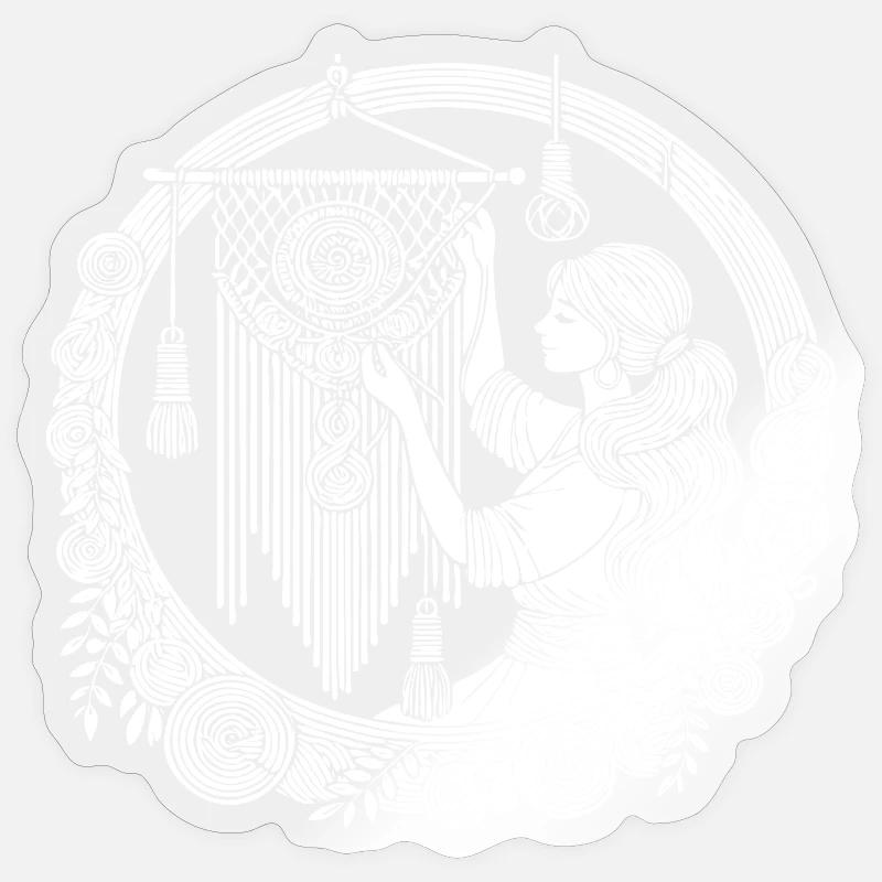 Design en macramé – Créativité et style bohème Sticker taille S (10 x 10 cm)