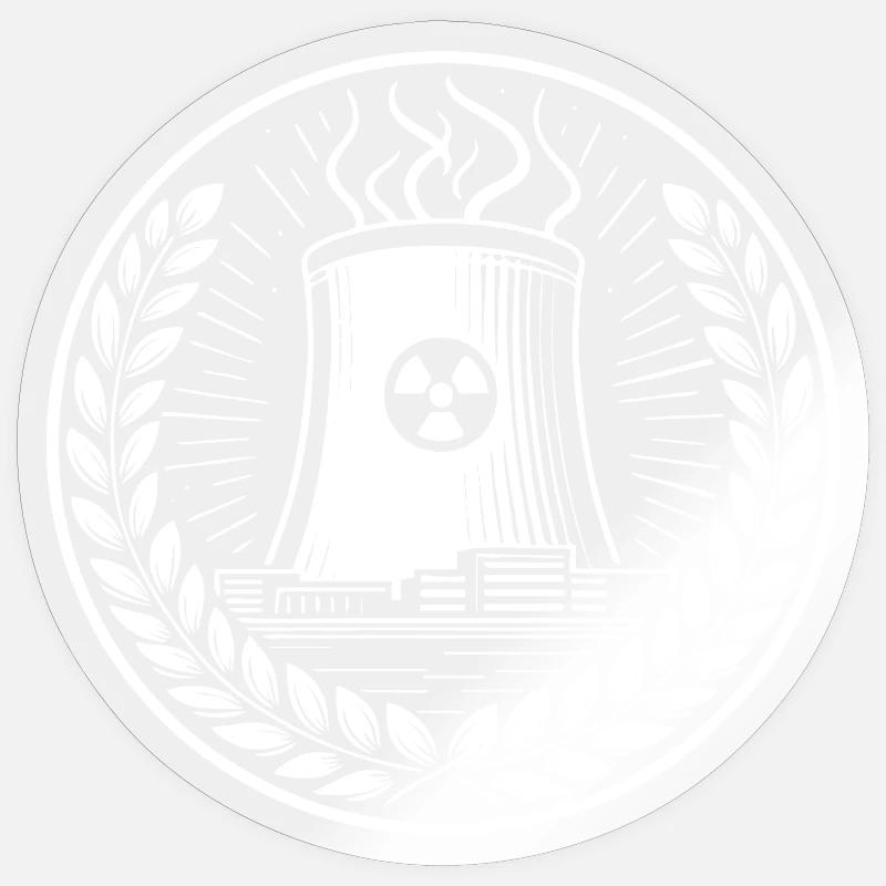 Conception de centrales nucléaires – Énergie pure - Sticker taille S (10 x 10 cm) - brillant transparent