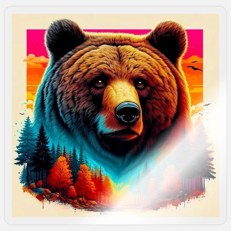 bear Sticker size S (10 x 10 cm)
