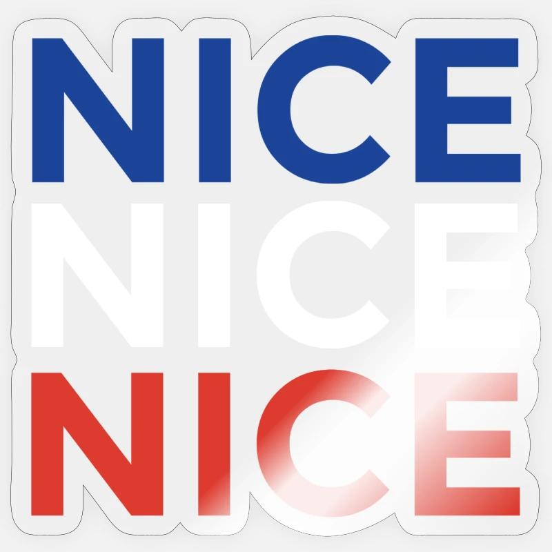 Nice Nice Nice : le souvenir authentique de Nice Sticker taille S (10 x 10 cm)