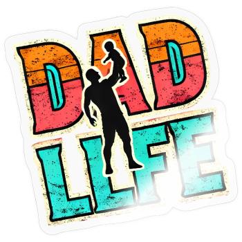 Papa Leben, Vaters Geschenk - Sticker Größe S (10 x 10 cm) - Transparent glänzend - Vorne