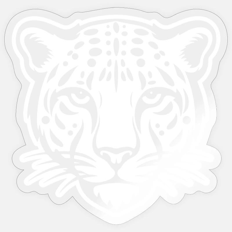 Cheetah Head - Sticker size S (10 x 10 cm) - transparent glossy
