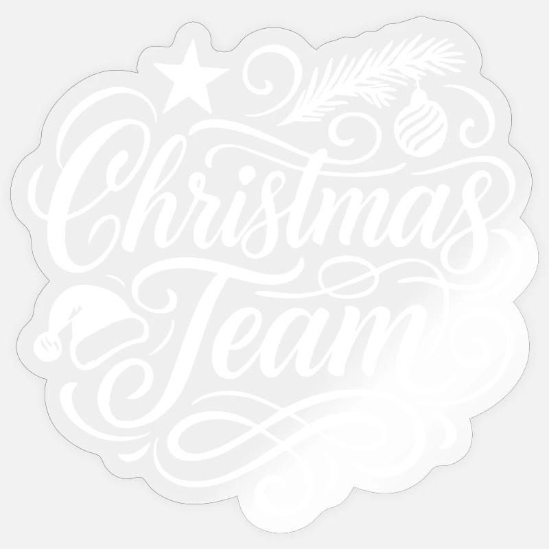 Weihnachts Team Noël - Sticker taille S (10 x 10 cm) - brillant transparent