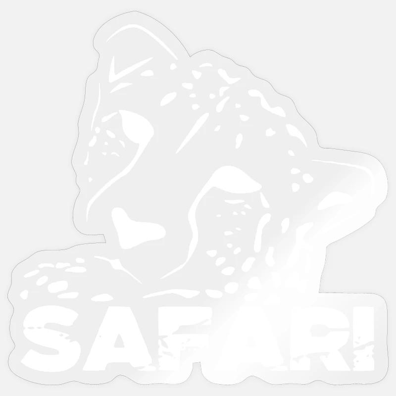 Safari Leopard Silhouette - Sticker Größe S (10 x 10 cm) - Transparent glänzend