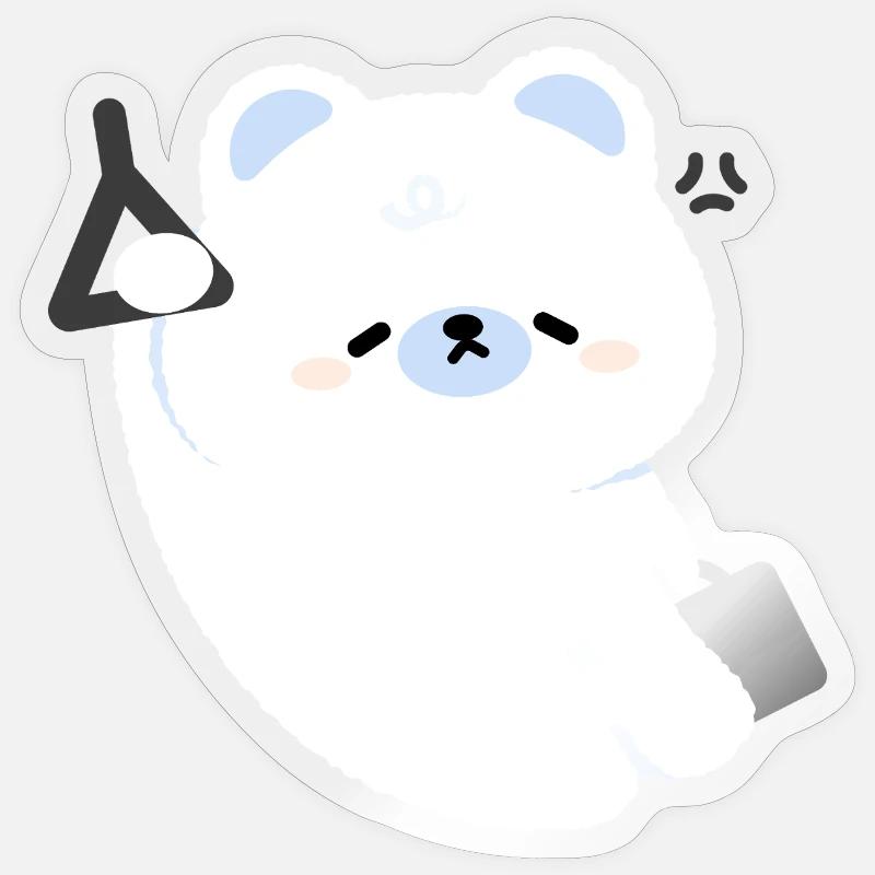 Müde schläfrige Polar pendeln - Sticker Größe S (10 x 10 cm) - Transparent glänzend