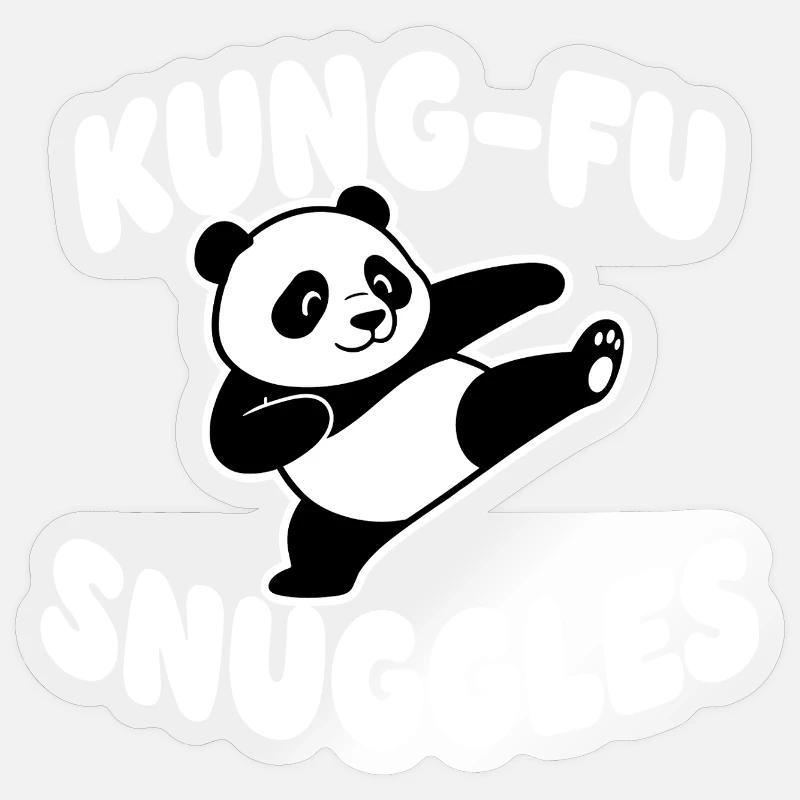 KungFu Panda Cuddle Kick - Sticker size S (10 x 10 cm) - transparent glossy