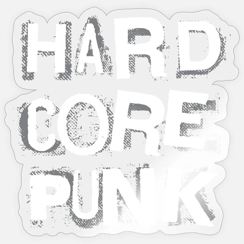 Hardcore Punk Schablone Text - Sticker Größe S (10 x 10 cm) - Transparent glänzend