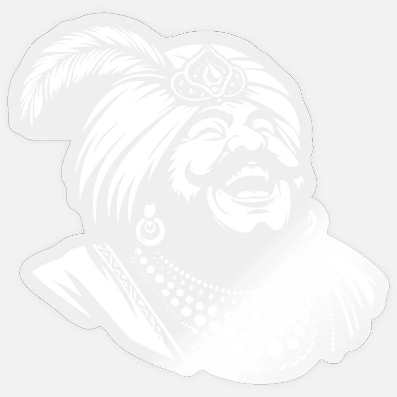 Rire Ali Baba Design - Sticker taille S (10 x 10 cm) - brillant transparent