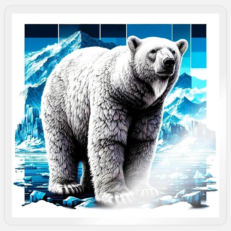 polar bear - Sticker size S (10 x 10 cm) - transparent glossy