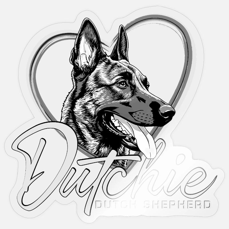 Holländischer Schäferhund - Sticker Größe S (10 x 10 cm) - Transparent glänzend