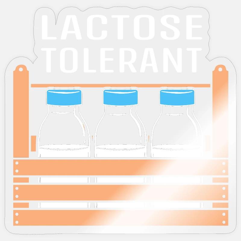 Flatulences Lait Lactose - Sticker taille S (10 x 10 cm) - brillant transparent