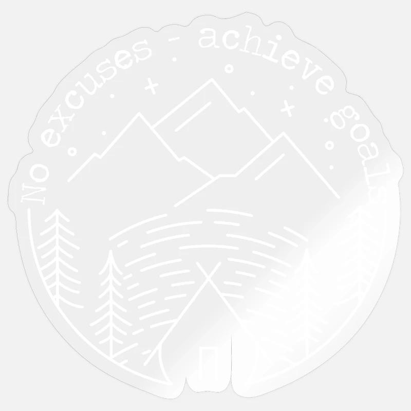 Pas d’excuses - atteindre des objectifs - Sticker taille S (10 x 10 cm) - brillant transparent