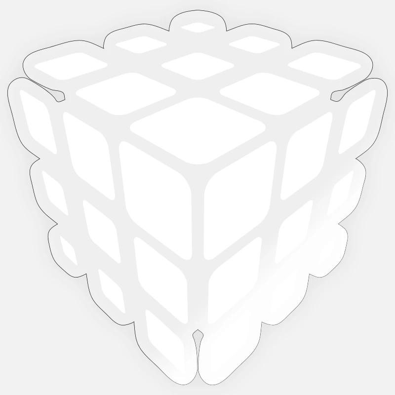 Pavage isométrique du cube - Sticker taille S (10 x 10 cm) - brillant transparent