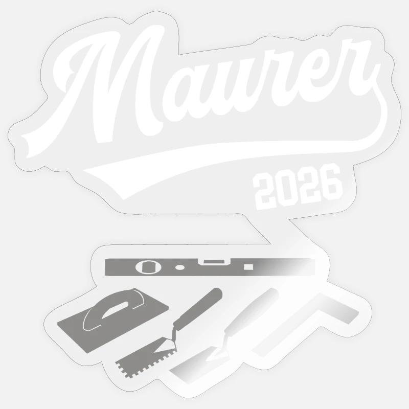 Bricklayer 2026 Apprenticeship Profession Masonry Trainee Sticker size S (10 x 10 cm)