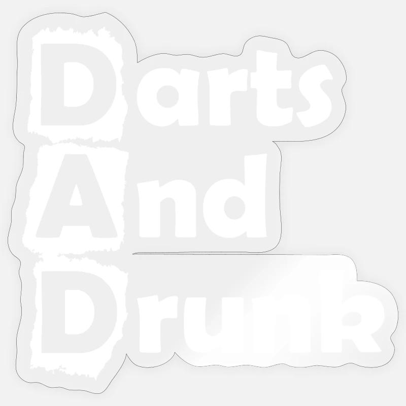 Fléchettes, fléchettes et blanc ivre - Sticker taille S (10 x 10 cm) - brillant transparent