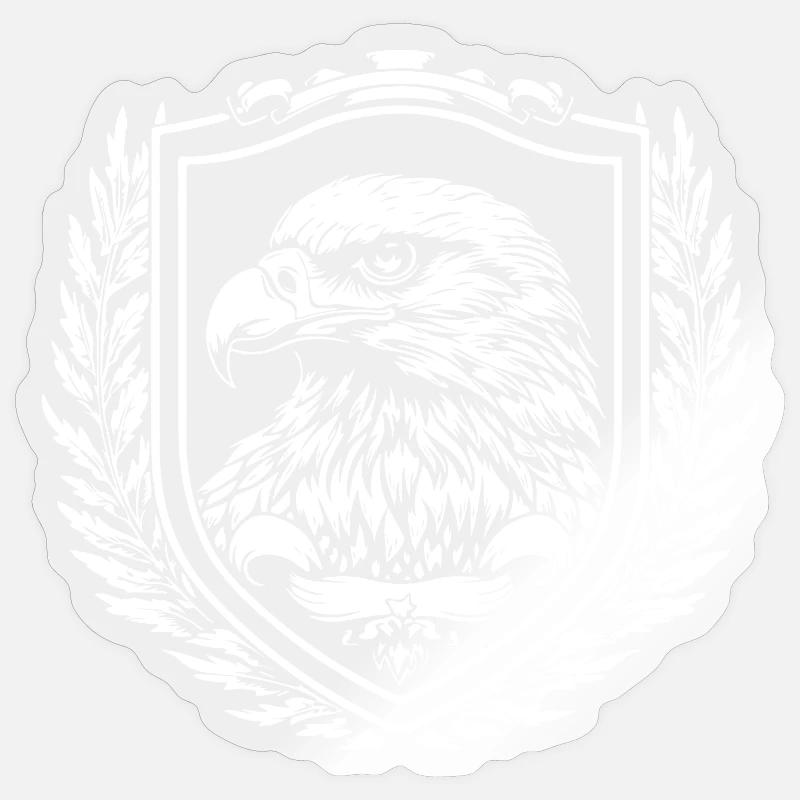 Bouclier de l’aigle laurier - Sticker taille S (10 x 10 cm) - brillant transparent