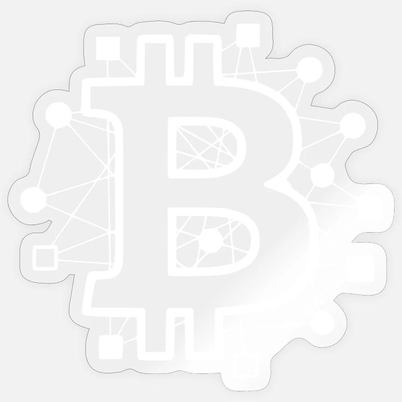 Crypto technologique de circuit de circuit Bitcoin Sticker taille S (10 x 10 cm)