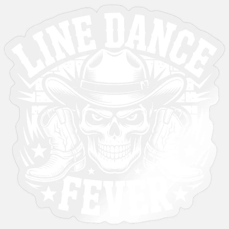 Line Dance Forever Skull Sticker Größe S (10 x 10 cm)