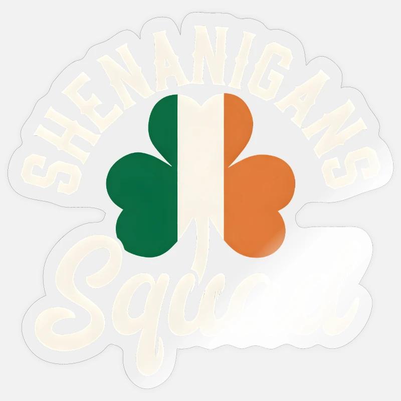 Conception du trèfle de l’équipe irlandaise - Sticker taille S (10 x 10 cm) - brillant transparent