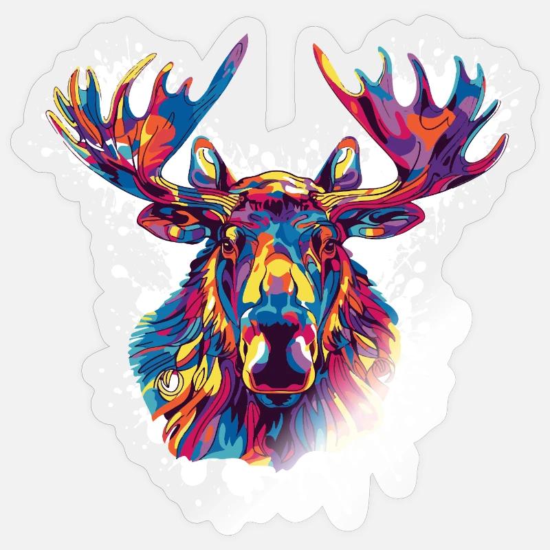 Deer Deer Paint Blobs - Sticker size S (10 x 10 cm) - transparent glossy
