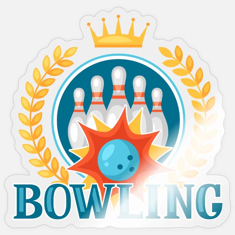 Royal Crown Bowling - Sticker size S (10 x 10 cm) - transparent glossy