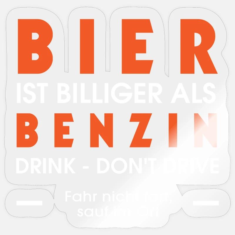 Bier billiger als Benzin Sticker Größe S (10 x 10 cm)