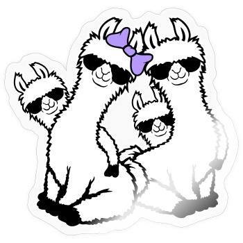 Llamas Mom Kids Family Dad Dad Sunglasses - Sticker size S (10 x 10 cm) - transparent glossy - Front