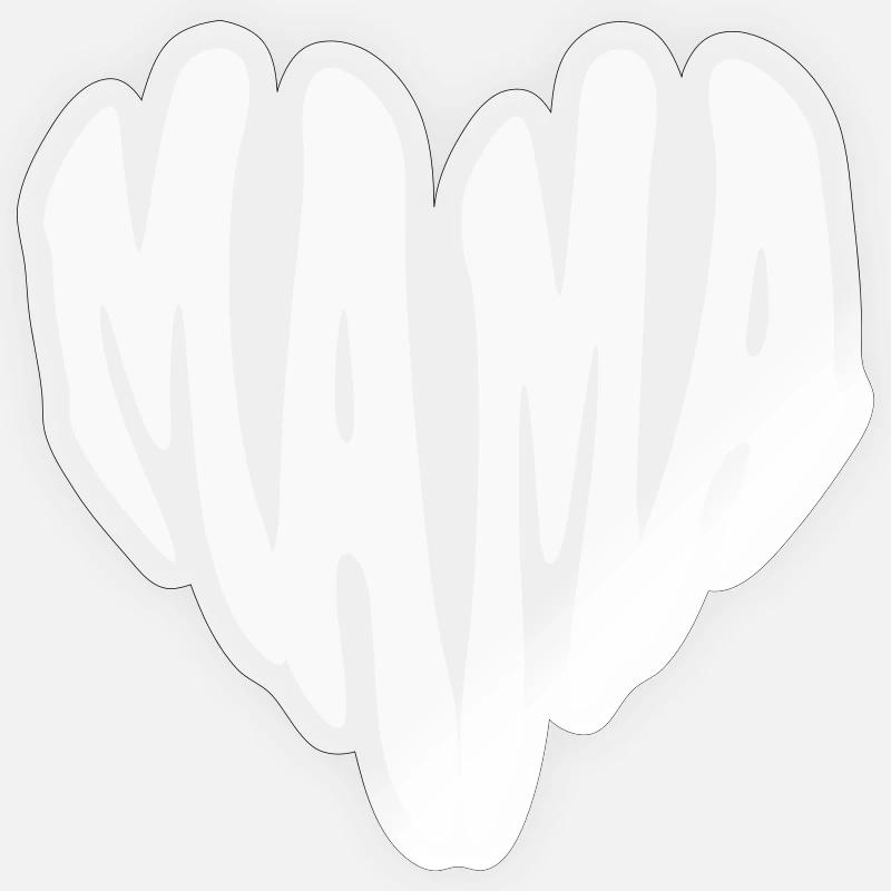 Mama – Kleines Herz (Sonderfarbe) - Sticker Größe S (10 x 10 cm) - Transparent glänzend
