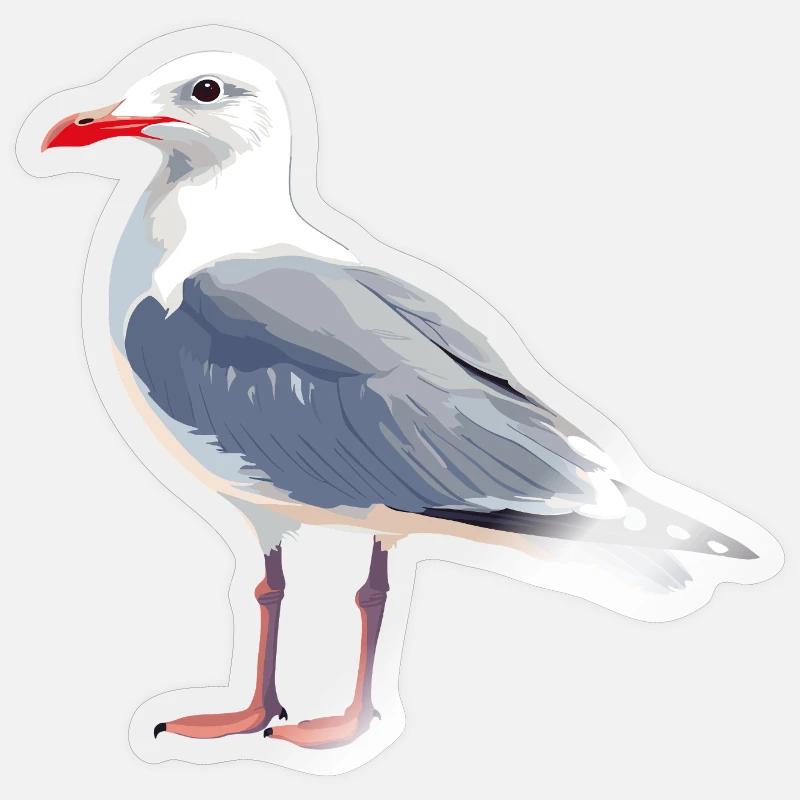 Mouette - Sticker taille S (10 x 10 cm) - brillant transparent