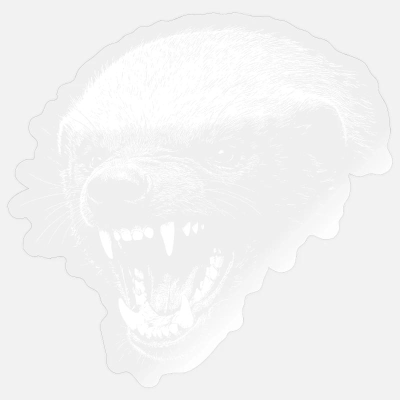 Düsteres Predatorengesicht Honigdachs - Sticker Größe S (10 x 10 cm) - Transparent glänzend