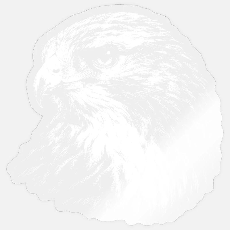Falcon – graphismes au crayon blanc - Sticker taille S (10 x 10 cm) - brillant transparent