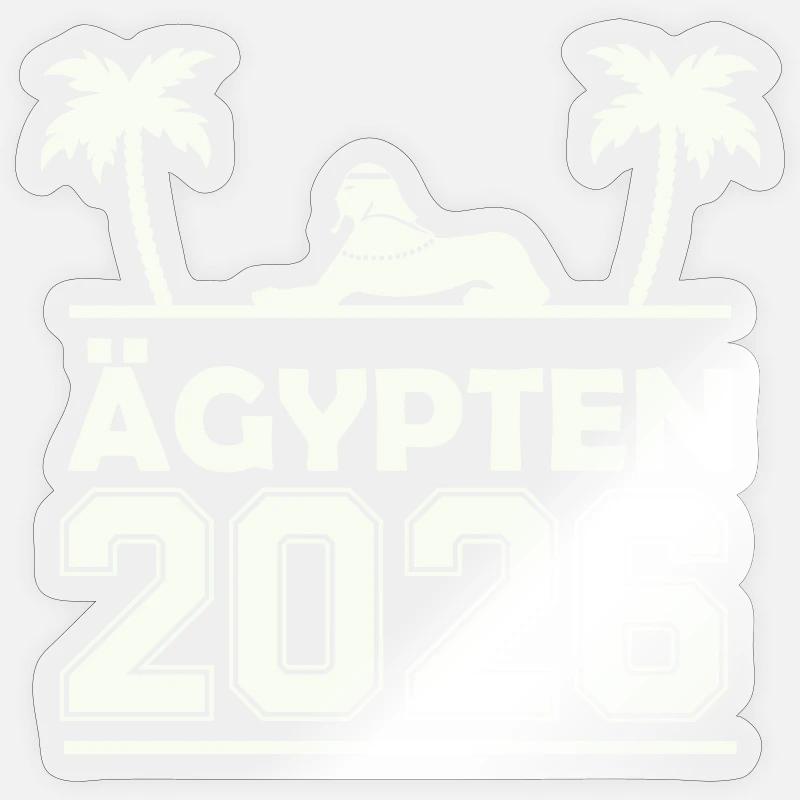 Silhouette Égypte 2026 - Sticker taille S (10 x 10 cm) - brillant transparent