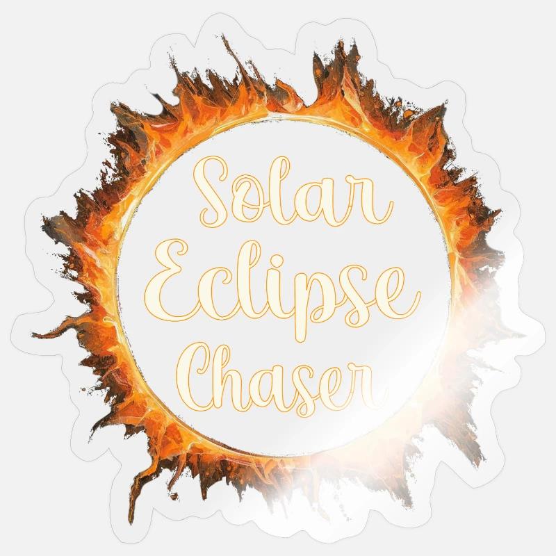 Solar eclipse chaser - Sticker size S (10 x 10 cm) - transparent glossy