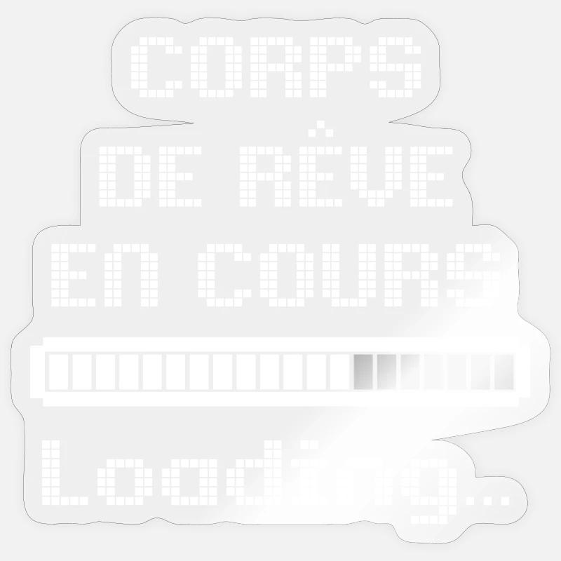 Dream Body Ongoing, Humor Geek Style Loading Pixel Sticker taille S (10 x 10 cm)