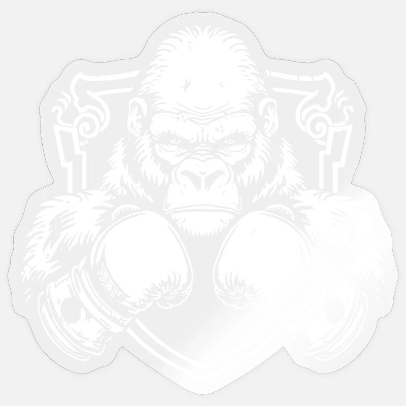 Gorilla Boxing MMA - Sticker taille S (10 x 10 cm) - brillant transparent