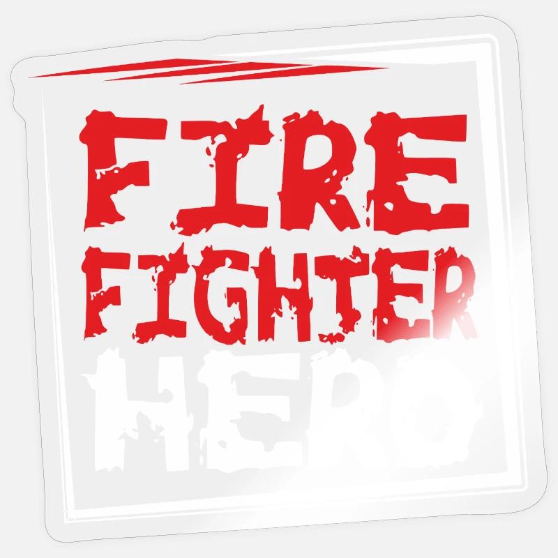 FIREFIGHTERHERO - Sticker size S (10 x 10 cm) - transparent glossy