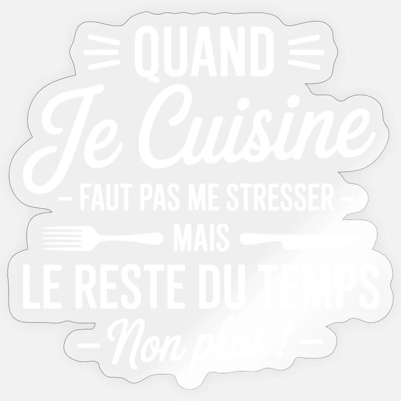 humorous kitchen apron - Sticker size S (10 x 10 cm) - transparent glossy