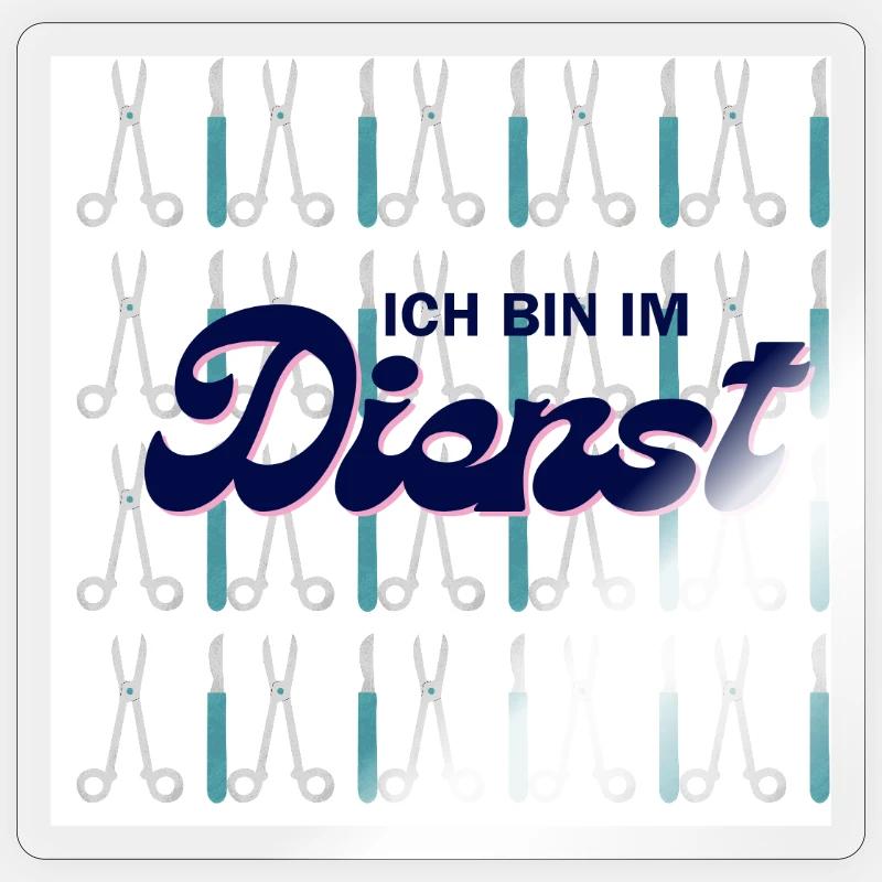 Ich bin im Dienst ! - Sticker Größe S (10 x 10 cm) - Transparent glänzend