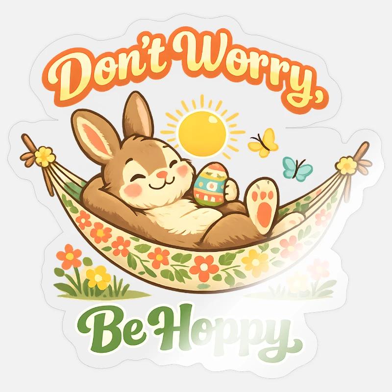 Saying Easter Bunny Funny - Sticker size S (10 x 10 cm) - transparent glossy
