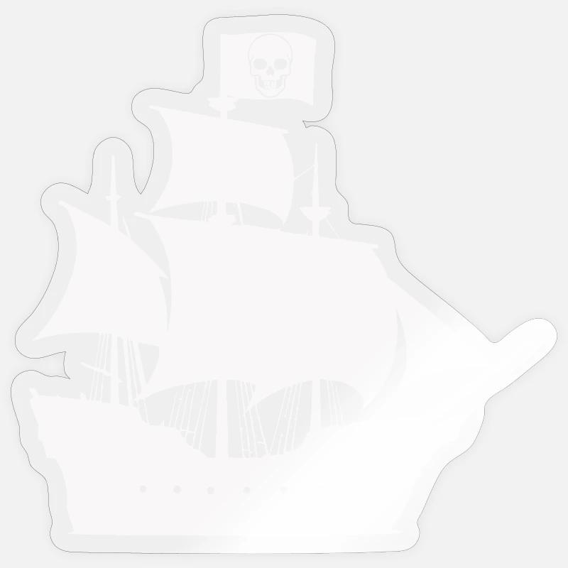 Pirate Ship Silhouette - Sticker size S (10 x 10 cm) - transparent glossy
